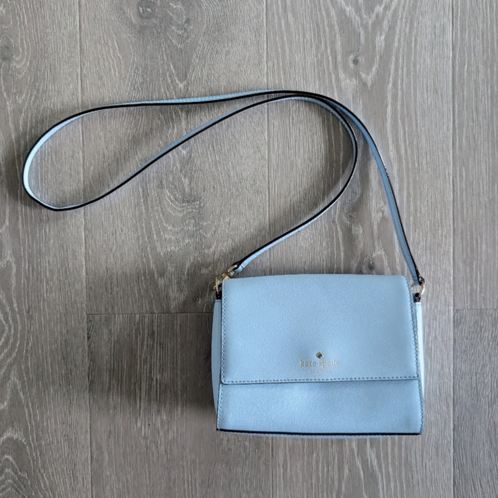Kate Spade Sky Blue Leather Cameron Street Arielle Crossbody Bag